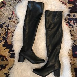 Black over the knee boots