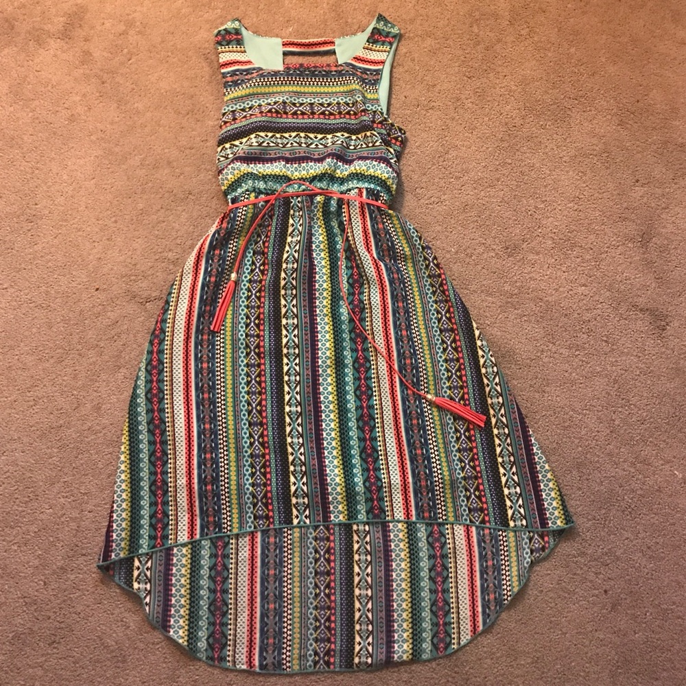 Blue printed dress