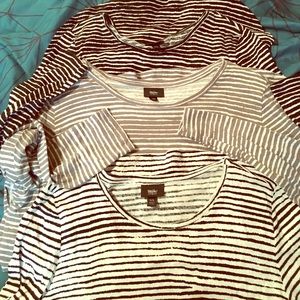 3 Mossimo striped shirts XL black grey white