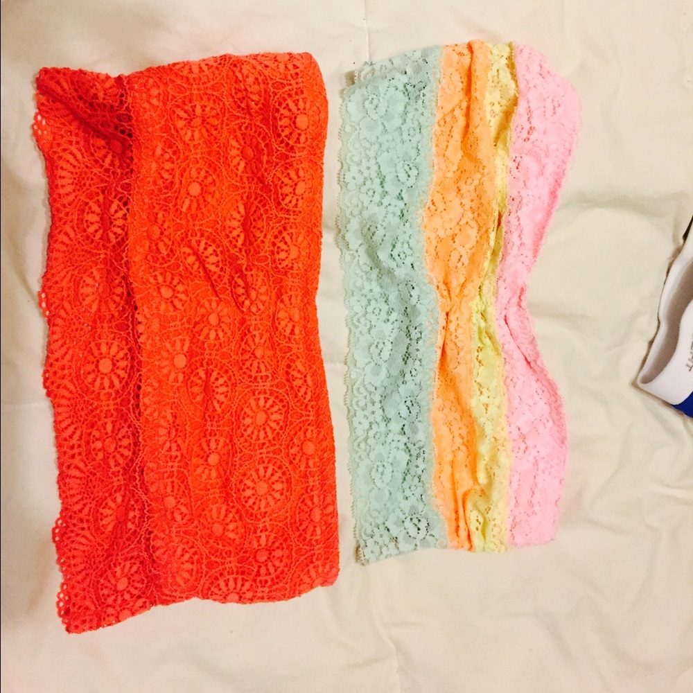 Lace bandeau tops nwot