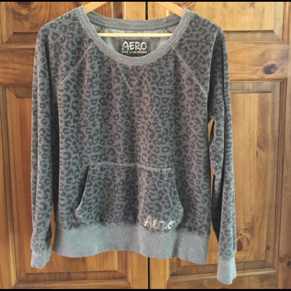 Grey Leopard Print Sweatshirt
