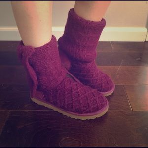 Knit UGGS - New, Lattice Cardy Sugar plum purple