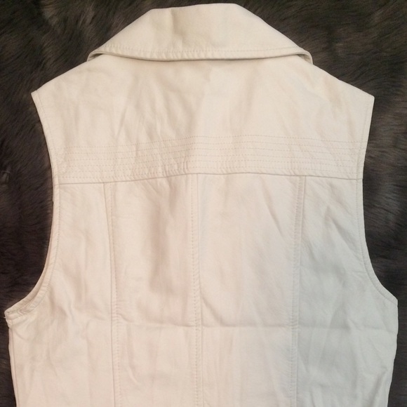 SOLD Wet seal white faux leather vest - Picture 5 of 5