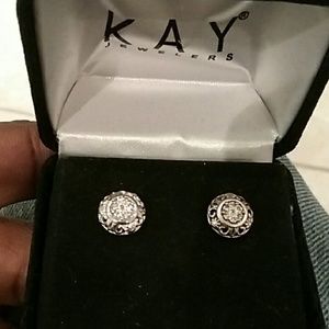 1/4ct diamond earrings sterling silver
