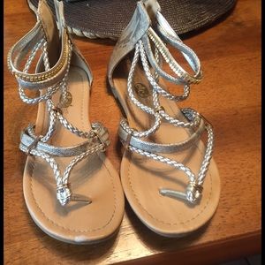 Gold snake sandals