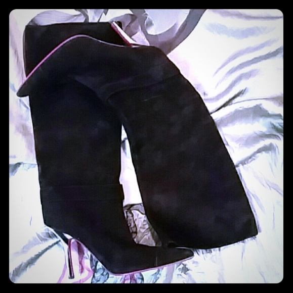 🕷🕸Emanuel Lingaro Tall Suade Boots🕸🕷 - Picture 1 of 7