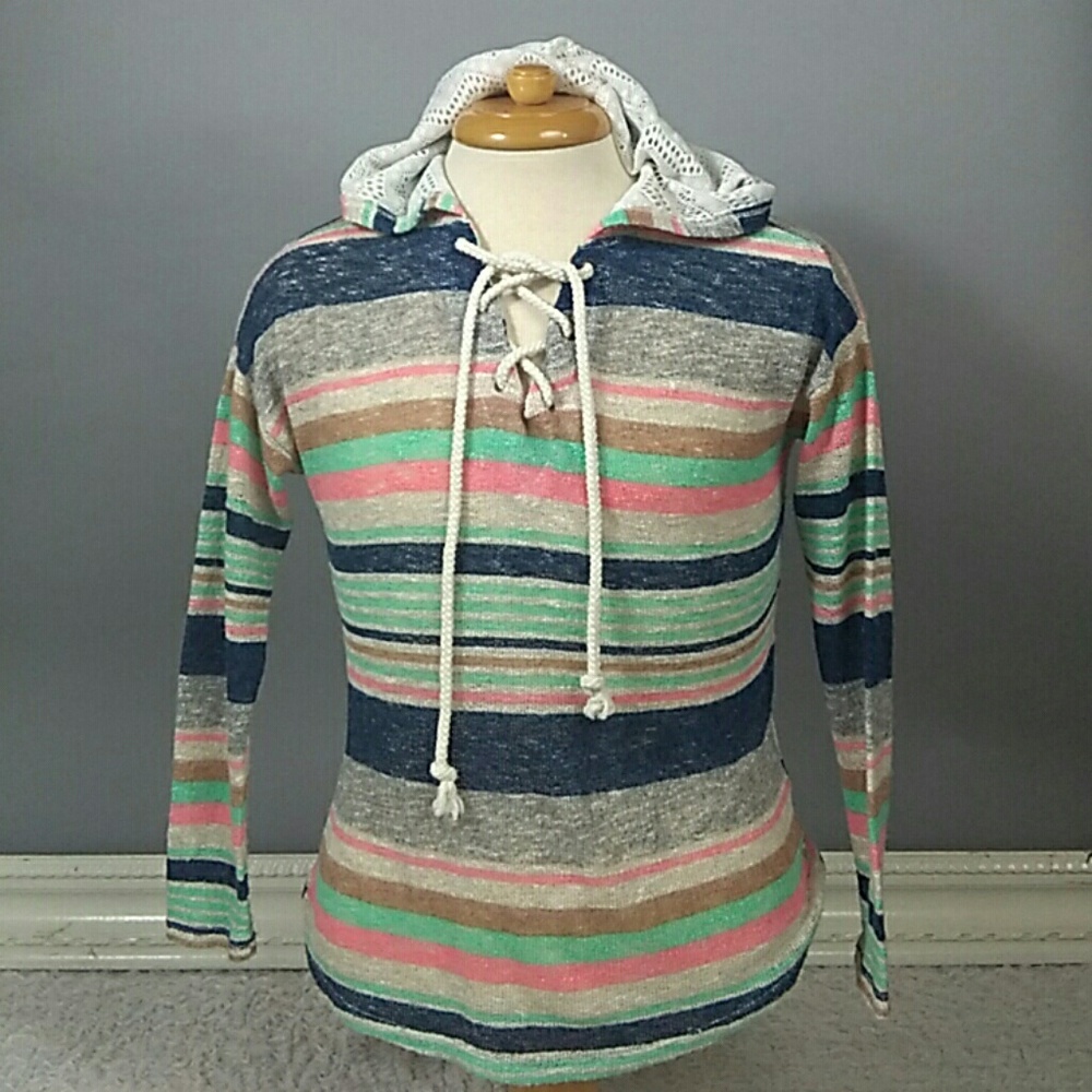 Hooded OPEN knit Spring Sweater