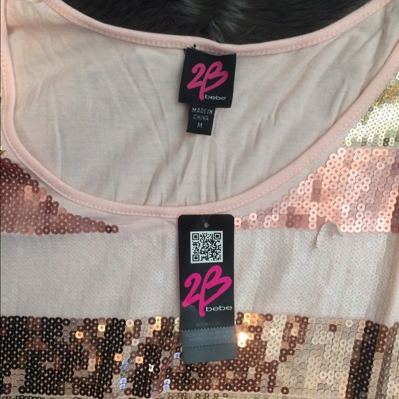 2B Bebe sequined women top - Picture 2 of 4