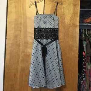 Strapless polka dot dress