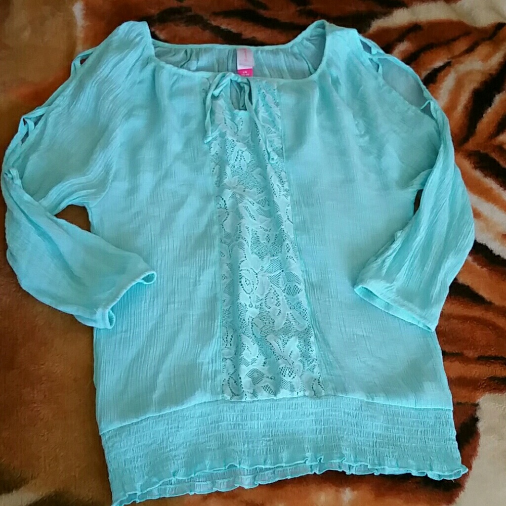 Teal tunic top