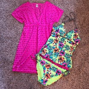 Tankini swimsuit and cover-up