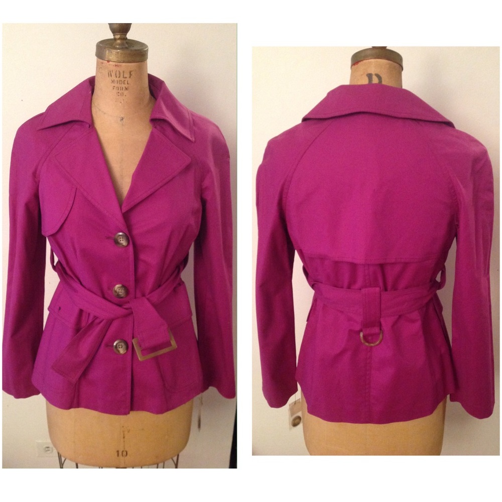 Single Breasted Short Trench Jacket - image 1