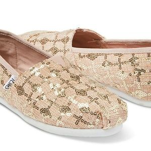 Toms Rose Gold Sequins Women's Classics