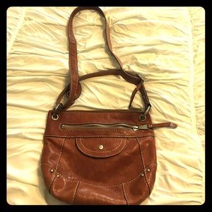 Tan/cognac leather Fossil purse