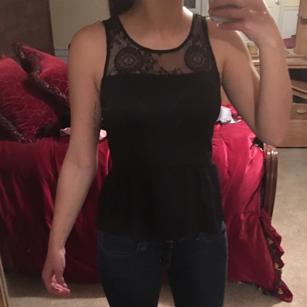 Black Peplum Top