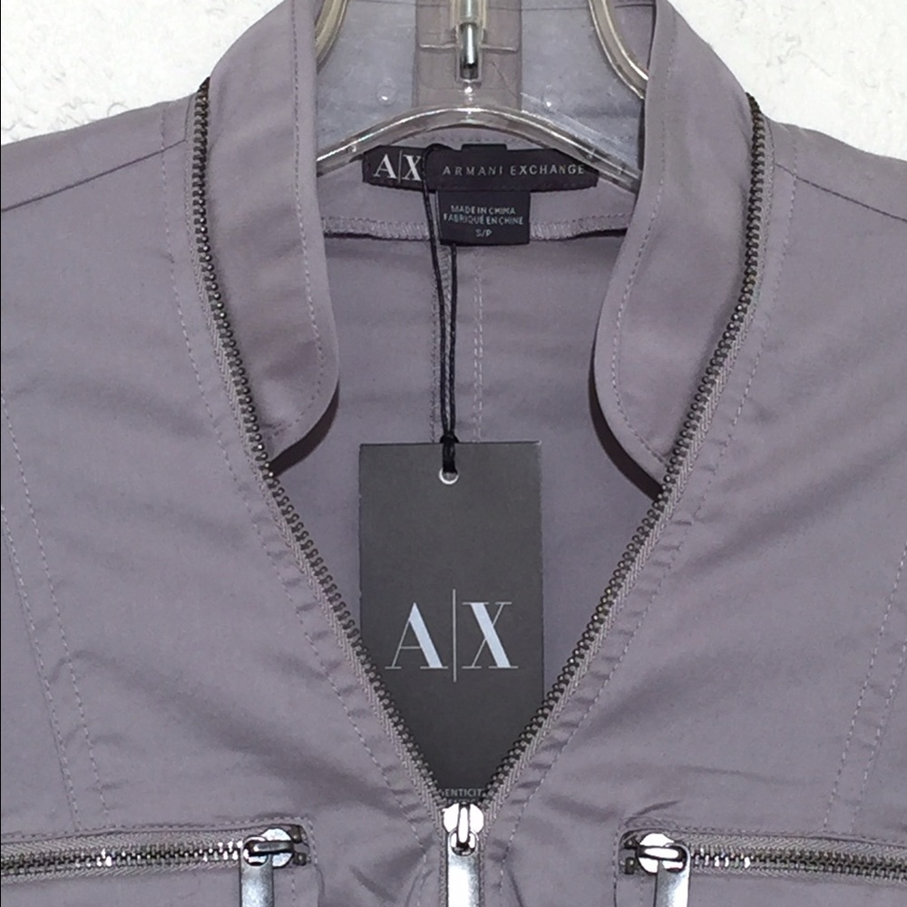 A/X NWT Armani Exchange Small Grey Zippered Shirt