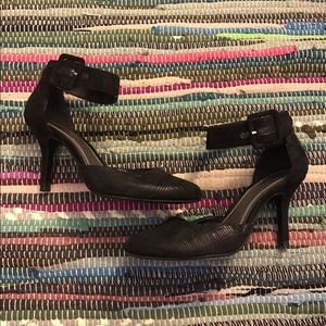 Suede Ankle Strap Heels