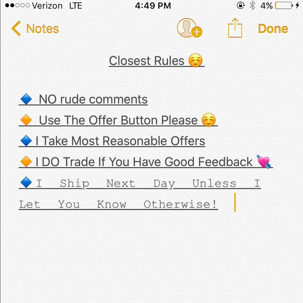 CLOSET RULES ❤❤❤