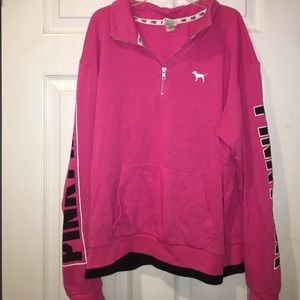 pink quarter zip