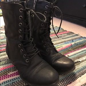 Black Steve Madden Combat Boots