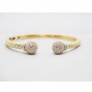 Judith ripka sterling and 14k cuffed bracelet