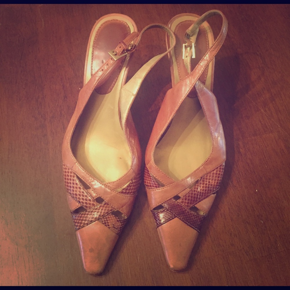 Great brown sling backs...