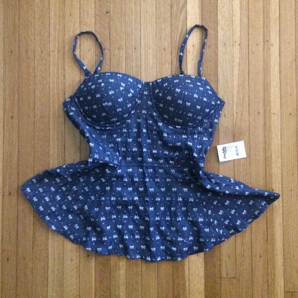 Charlotte Russe Peplum Bow Tank Top