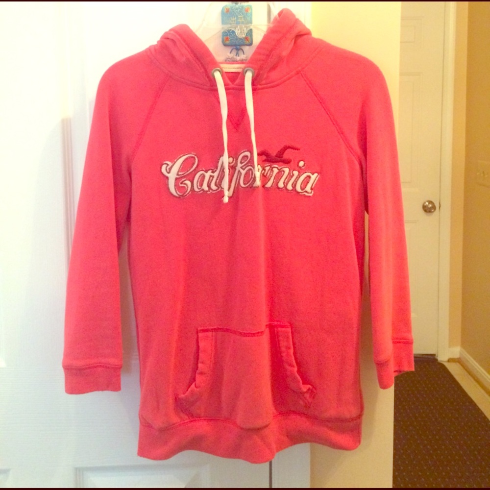 Women's Hollister, coral California hoodie!!