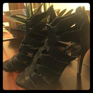 Black high heel shoes