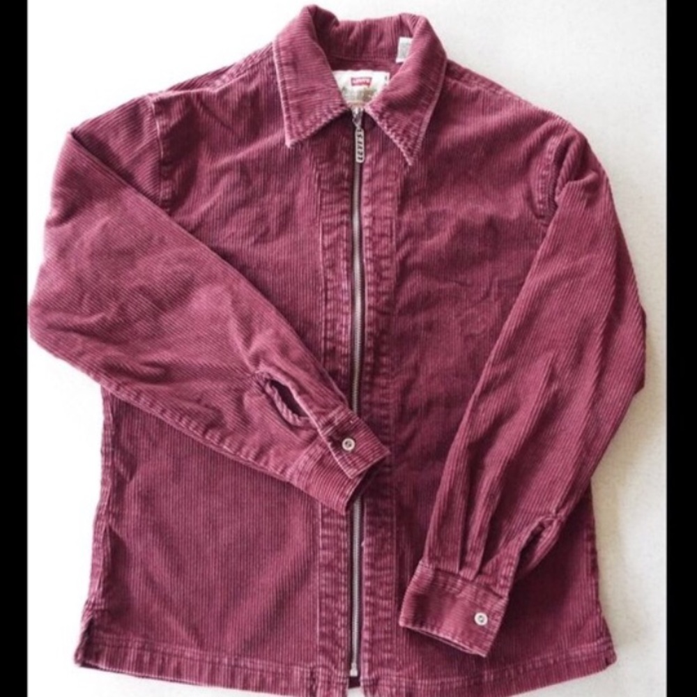 Women's Levi's burgundy corduroy zip-up jacket
