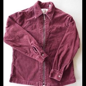 Women's Levi's burgundy corduroy zip-up jacket