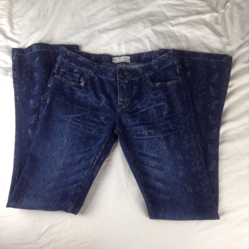 Free People Flare Faded Dark Wash Jeans