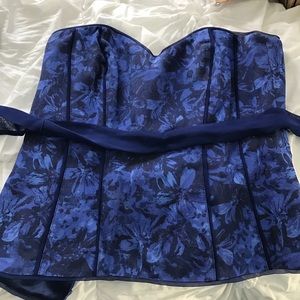 Blue bustier top