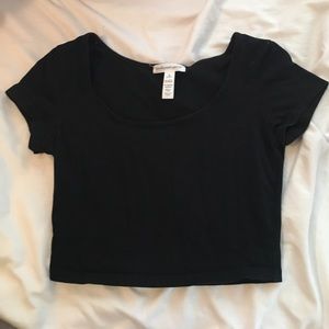 Basic black crop top