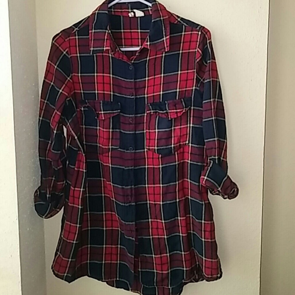 🌸SOLD🌸Plaid oversized tunic
