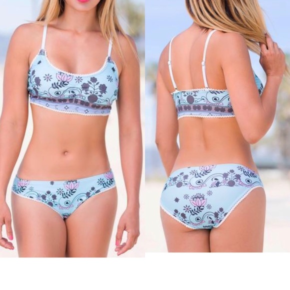 Other - Light blue Bohemian Print Bikini Swimsuit
