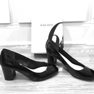 Block Heel Patent Leather Shoes