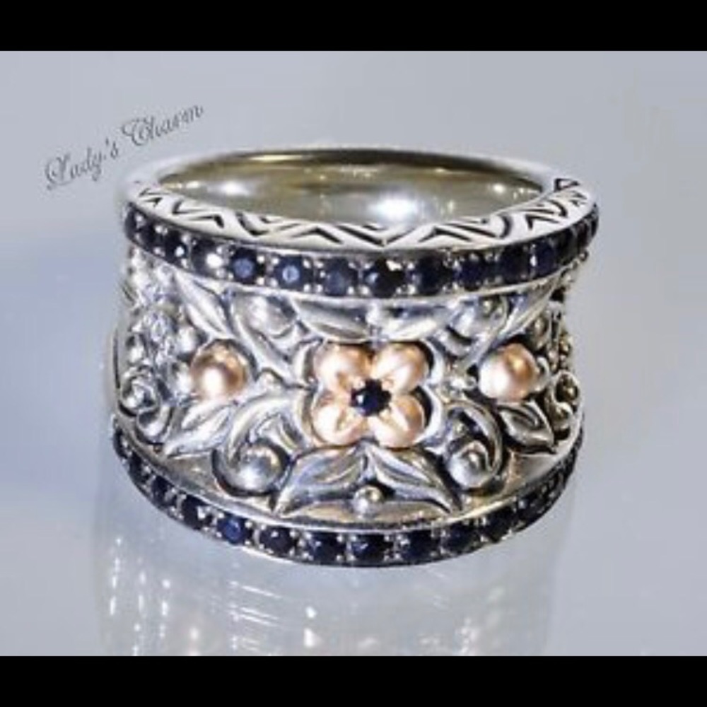 Barbra Bixby saddle black sapphire ring