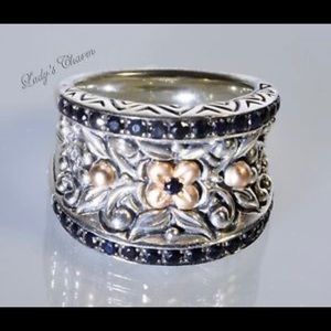 Barbra Bixby saddle black sapphire ring