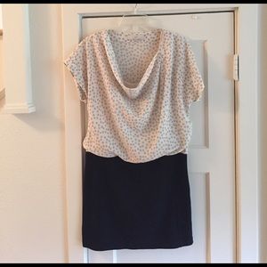 Loft mini-dress, lined crepe upper, jersey skirt