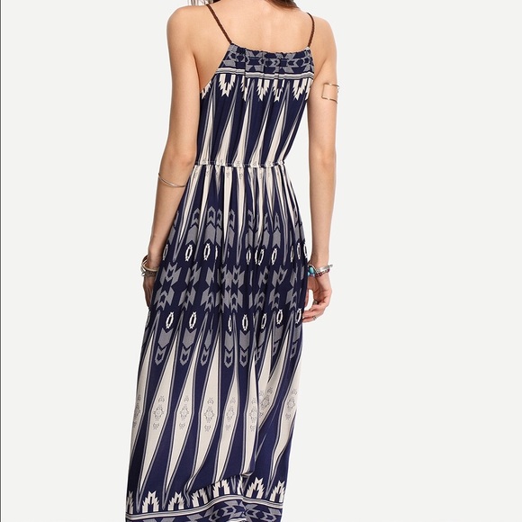 Clearence Sale! Blue/white maxi dress DRC159 - Picture 3 of 4