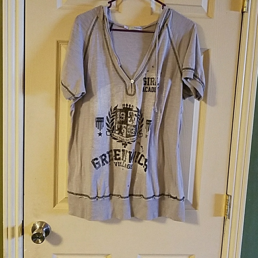 Maurices Hooded Burn out top