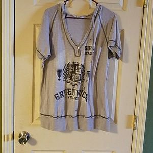 Maurices Hooded Burn out top