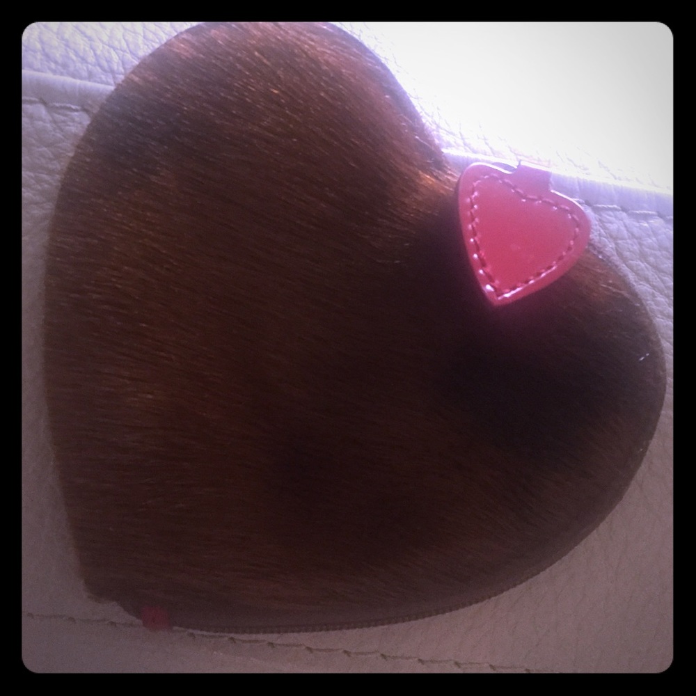 Leather heart coin Italian purse