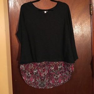 Dressbarn career top XL floral print knit