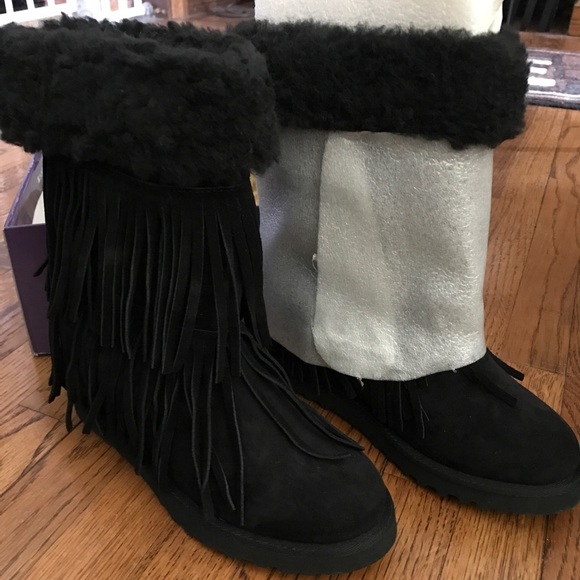 ❌SOLD❌ MADDEN GIRL FRINGE WEDGE BOOTS - Picture 4 of 5