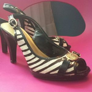 Anne Klein Zebra Slingback heels size 8