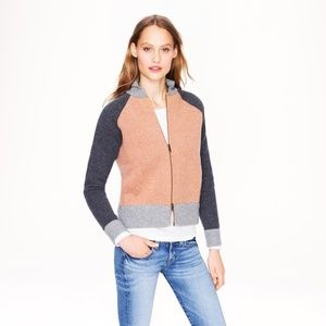 J.Crew Bonded-wool varsity sweater jacket