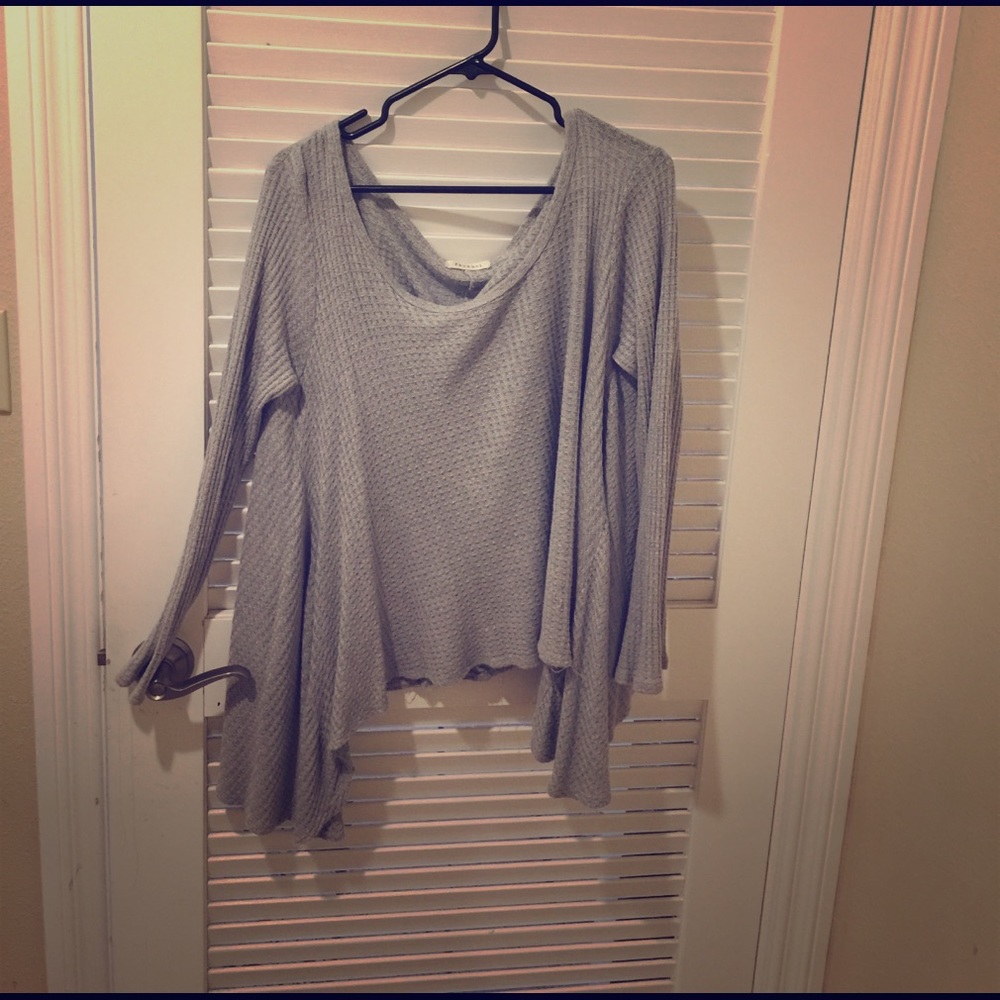 Phanuel grey asymmetrical sweater