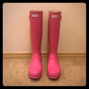 Pink Hunter Tall Rain Boots